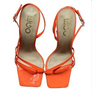 🟠 NWOT EGO- ORANGE STRAP HEEL SANDALS SIZE 6